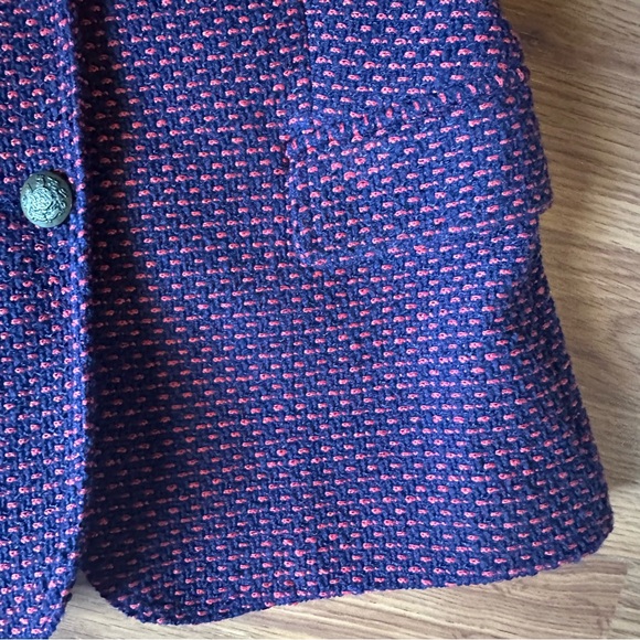 Women’s Banana Republic Navy Red Woven Blazer Size 4 * - Picture 4 of 7